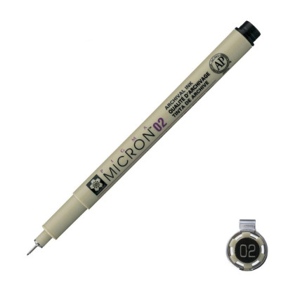 Bút Đi Nét Pigma Micron - Sakura 02 - Mực Đen