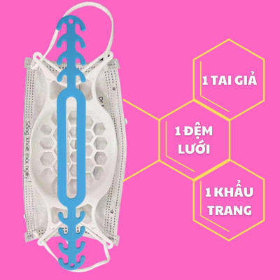 Combo 3 món Dây đai đệm lưới silicone đeo khẩu trang chống đau tai