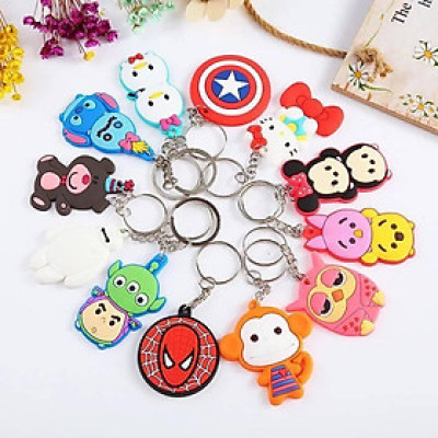 COMBO MÓC KHOÁ DẺO - Hoạt hình - móc khoá Silicon - Móc dán tường trong suốt siêu chắc (Hàng Chính Hãng)