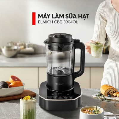 Máy làm sữa hạt Elmich CBE 3904 OL, công suất 800W, 7 chế độ nấu được thiết lập sẵn, lưỡi dao 3 tầng 8 cánh giúp xay nhuyễn - Hàng chính hãng