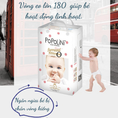 Tã dán Popolini size M 60 miếng 5-10kg