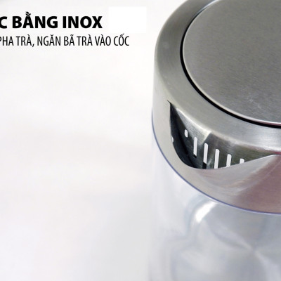 Ấm Đun Siêu Tốc 2 Lớp 1.7L Lorca TA 3006A Hàng Chính Hãng Ấm Đun Nước Thủy Tinh Inox Đun Nhanh, Công Suất Lớn 2200W