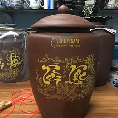 Hũ đựng gạo 10kg gốm sứ Gia Hưng Bát Tràng