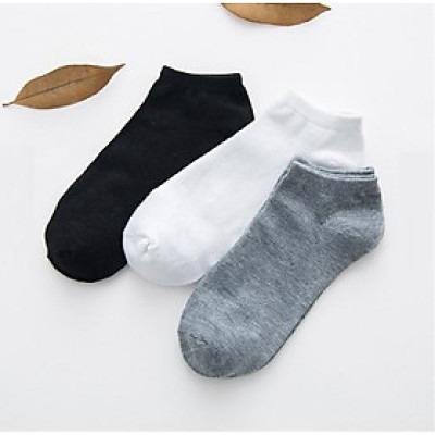 Combo 03 đôi Tất nam nữ, vớ nam nữ cổ ngắn màu ngẫu nhiên A175V