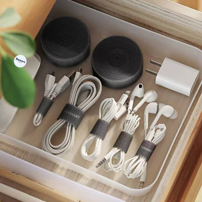 Băng Dính Gai Velcro Quấn Dây Sạc Điện Thoại Tai Nghe Dán Thu Gọn Dây Điện Đa Năng Sáng Tạo - Hàng Nhập Khẩu