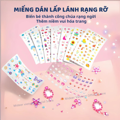 Hình xăm, sticker dán móng tay cho bé gái Mideer Garden Fairy Dress Up Sticker Pack 1000 miếng