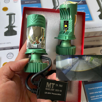 Đèn LED Bi Cầu Siêu Sáng T9 Pro 90W – Lắp Xe Máy, Ô Tô, Cắt Sáng Gắt, Không Gây Lóa