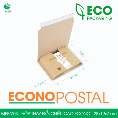 MEBM03 - 28x19x7 cm - 20 hộp carton thay đổi chiều cao siêu tiết kiệm - Hộp đóng sách, hộp gói hàng