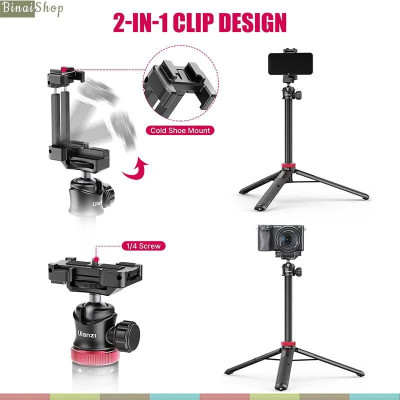 Ulanzi MT-44 - Tripod Mini Cho Máy Ảnh, Điện Thoại, Tải Trọng 1.5 Kg, Chiều Cao Tối Đa 109cm - Hàng chính hãng