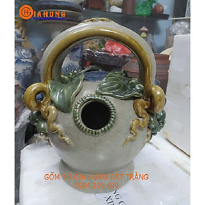 Bình vôi đắp trầu cau men rạn cao 33cm