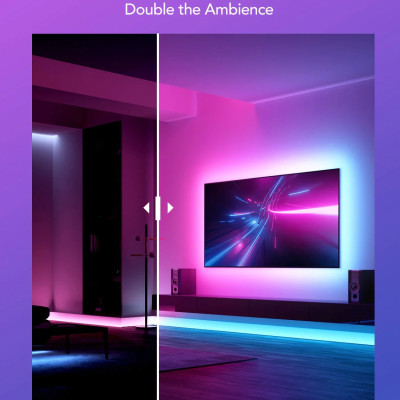 Dây đèn LED chạy đuổi Govee RGBIC Strip Lights H61E1 | Cuộn 5m, 60 mắt leds/m siêu mịn màng, Chế độ nháy nhạc thông minh