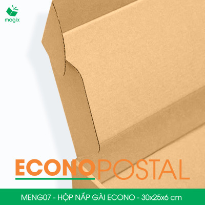 MENG07 - 30x25x6 cm - 100 Hộp carton nắp gài đóng hàng giá rẻ, hộp gói hàng, hộp quà thời trang
