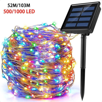 DÂY ĐÈN LED TRANG TRÍ 20M NHIỀU MÀU – SẠC NĂNG LƯỢNG MẶT TRỜI, BỀN ĐẸP CHO MỌI KHÔNG GIAN