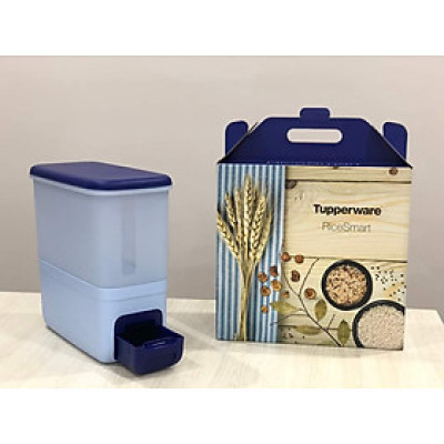 Thùng gạo Tupperware 10kg chính hãng - Tokyo Blue