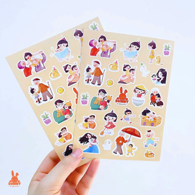 Sticker Gia Đình Dễ Thương Cho Bé Thỏa Sức Bóc Dán, Trang Trí Đồ Chơi, Sách Vở Học Tập