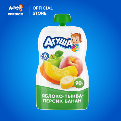 Thùng 10 Gói Trái cây nghiền mix vị Agusha 90g/gói dành cho bé từ 6 tháng trở lên