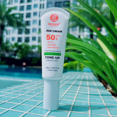 Kem Chống Nắng OKESHOP 60ml SPF 50+ PA++++ Anti-oxydant Tone - Up - Bảo Vệ Da Tuyệt Đối - Anti-Brillance / Anti-shine