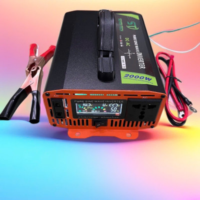 Bộ Kích Điện 12V lên 220V 2000W Sóng Sin Chuẩn – Hàng Nhật, Màn Hình LED Hiển Thị