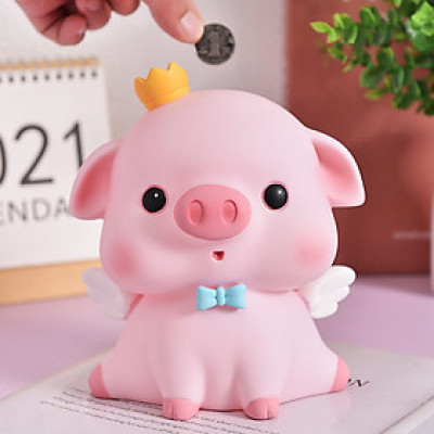 Ống tiết kiệm heo thiên thần ống heo trang trí quà tặng nhựa PVC cao cấp _Art house_Hàng chính hãng