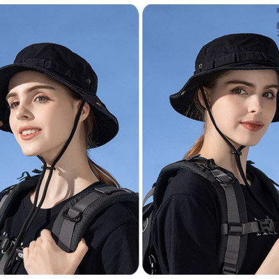 Mũ Tai Bèo Vành Nhỏ Có Dây Vải Denim Thoáng Khí Cho Nam Và Nữ BK79