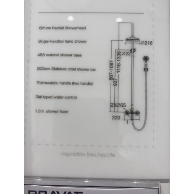 Sen cây nhiệt độ cao cấp Bravat phong cách tân cổ điển F651199CP-A-ENG