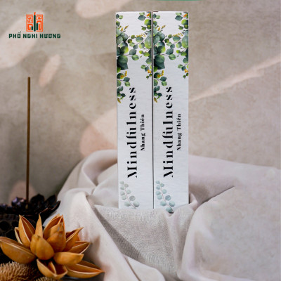 Nhang thiền Thư giãn Mindfulness - Phổ Nghi Hương mùi hương tươi mát, có tính thanh tẩy cao thích hợp để thư giãn và khử mùi không gian sống