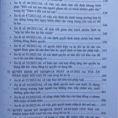 Hệ Thống 70 Án Lệ Và Các Giải Đáp Vướng Mắc Trong Nghiệp Vụ Xét Xử Của Tòa Án Nhân Dân Tối Cao Từ Năm 2016 Đến Nay