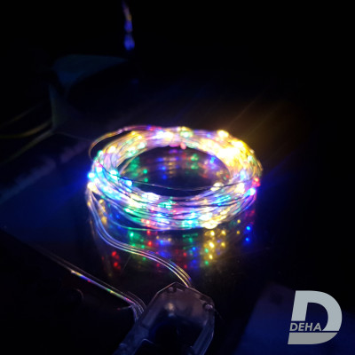 Dây đèn led đom đóm DEHA trang trí nguồn USB kèm điều khiển 8 chế độ nháy nhiều màu