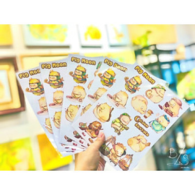 PIG MOON Sticker - Nhà sách Pig Moon - Pig Moon Bookstore - Nhãn dán decal - Decal trang trí - Sticker dán trang trí ốp điện thoại