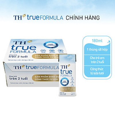 Thùng 24 hộp sản phẩm dinh dưỡng công thức từ sữa tươi dành cho trẻ trên 2 tuổi TH true FORMULA 180 ml (180 ml x 24)