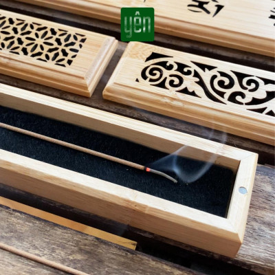 Hộp Đốt Nhang Không Tăm Bằng Tre Nhiều Mẫu Họa Tiết Độc Đáo Yên Thảo Mộc