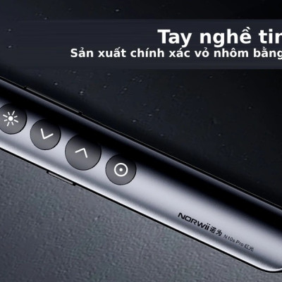 Bút trình chiếu Bluetooth dùng cho màn hình tương tác, LED Norwii N10S Pro laser màu xanh. HÀNG CHÍNH HÃNG CÓ BẢO HÀNH !!!