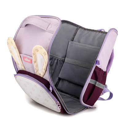 Balo chống gù dáng hộp cho bé, ,balo học sinh tiểu học siêu dễ thương HS9059