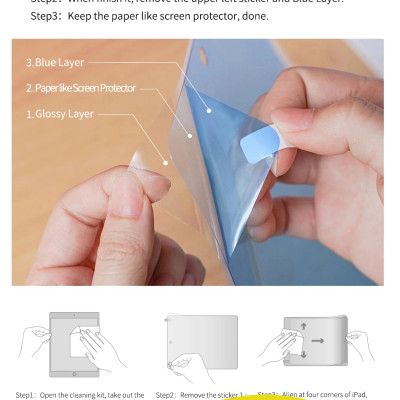 Dán màn hình Paperlike cho iPad Mini 6, Mini 5, Mini 4 hiệu WIWU nhám chống xước, chống bám vân tay, cảm giác viết vẽ như trên giấy cao cấp - Hàng chính hãng