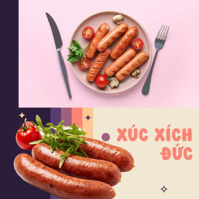 Xúc Xích Đức Rich Xúc Xích Xông Khói Xúc Xích Hồ Lô - Thương hiệu Đen Đỏ