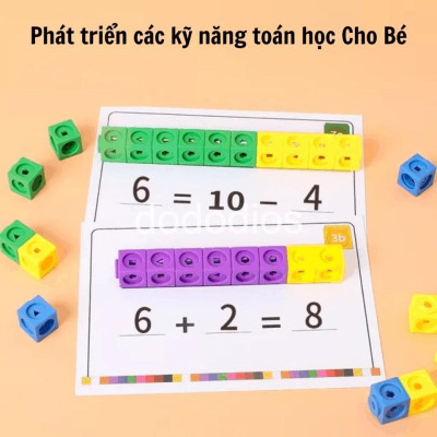 Bộ đồ chơi xếp hình thông minh hình vuông 100 viên 2x2x2cm, 200 viên 2x2x2cm - hàng chính hãng dododios