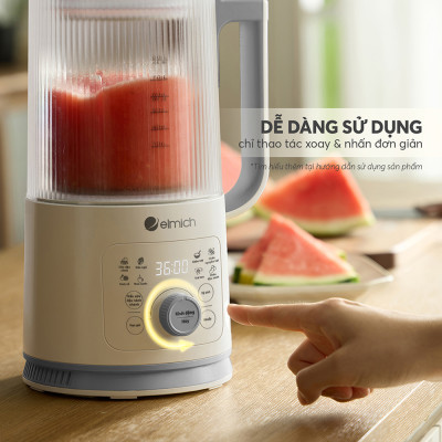Máy làm sữa hạt Elmich CBE-8720, công suất xay 300W, công suất nấu 500W, dung tích xay nóng 600ml và xay lạnh 800ml, lưỡi dao với 10 cánh giúp xay nhuyễn, nhỏ gọn, dễ dàng lưu trữ và sử dụng - Hàng chính hãng