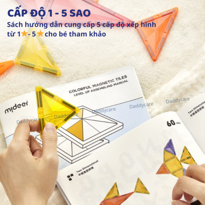 Xếp Hình Nam Châm Ánh Sáng Colorful Magnetic Tiles Mideer Daddycare, nam châm lắp ghép thông minh cho bé 3,4,5,6 tuổi