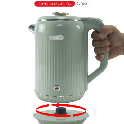 Ấm Siêu Tốc GALI GL-18A1, dung tích 1.8 Lít. thiết kế 2 lớp chống nóng. Hàng chính hãng bảo hành 24 tháng