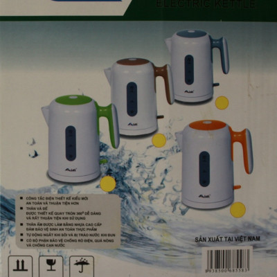 Bình Ấm Điện Siêu Tốc Nhựa AIDI ST-AD01 (1,8 lít) - Màu Ngẫu Nhiên - Hàng Chính Hãng