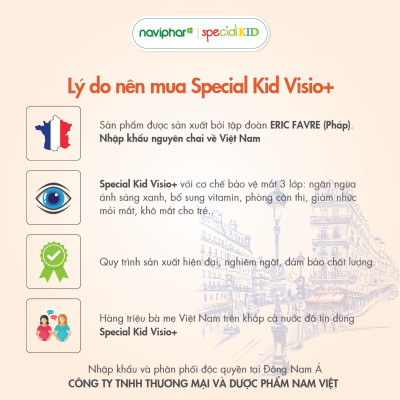 [Hộp 30 viên] Viên nhai, viên ngậm Special Kid Visio+ Hỗ trợ cho đôi mắt khoẻ mạnh, giảm mỏi mắt, khô mắt