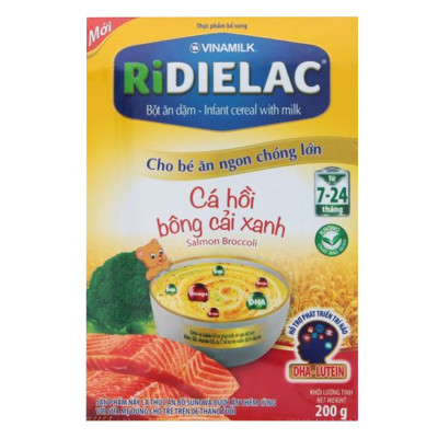 Bột Ăn Dặm Vinamilk Ridielac Cá Hồi Bông Cải Xanh (200g)
