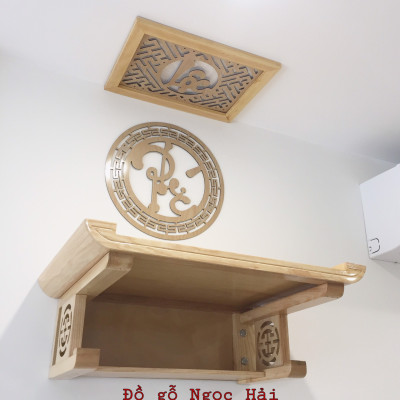 Combo bộ bàn thờ chung cư +ám khói +chữ phúc ..bằng gỗ sồi