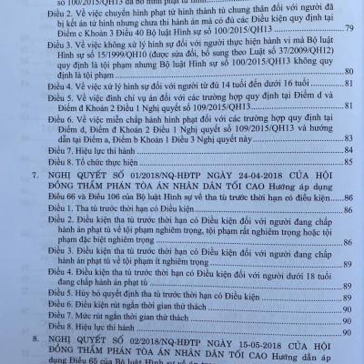  Các Nghị Quyết Của Hội Đồng Thẩm Phán Toà Án Nhân Dân Tối Cao Về Hình Sự Và Tố Tụng Hình Sự Từ Năm 1986 Đến Năm 2024