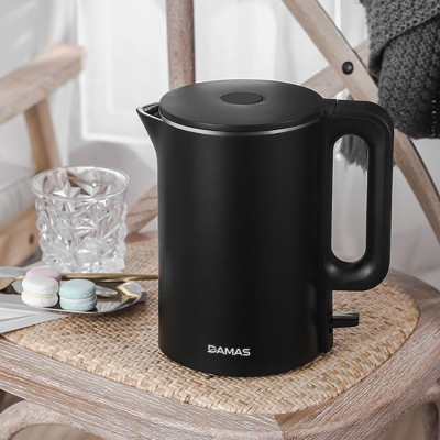 Bình Đun Siêu Tốc 2 Lớp Damas DK-6018 1.8L - Trang Bị Công Nghệ Giữ Nhiệt 3 Lớp Hiện Đại, Bộ Cảm Biến Nhiệt Đạt Chuẩn EU - Công Suất Lớn 1800W Sôi Nhanh Chỉ Trong 6 Phút - Thiết Kế Bề Mặt Bên Trong Bằng Thép Không Gỉ Inox 304 Cao Cấp - Hàng Nhập Khẩu