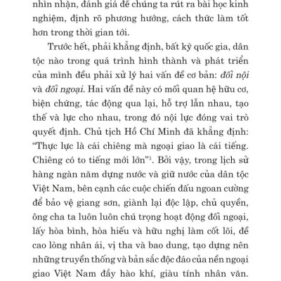 Kế thừa, phát huy truyền thống dân tộc, tư tưởng ngoại giao Hồ Chí Minh, quyết tâm xây dựng và phát triển nền đối ngoại, ngoại giao toàn diện, hiện đại, mang đậm bản sắc "cây tre Việt Nam
