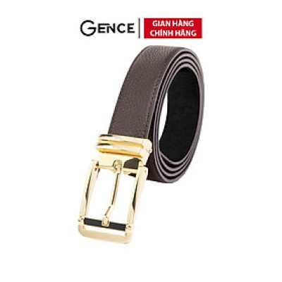 Thắt Lưng Da Thật Dây Lưng Nam GENCE LG42 Da Bò Cao Cấp Màu Nâu