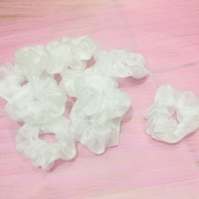 Set 3 dây chun buộc tóc Scrunchies hologram trắng trơn + hologram ( Giao màu ngẫu nhiên )