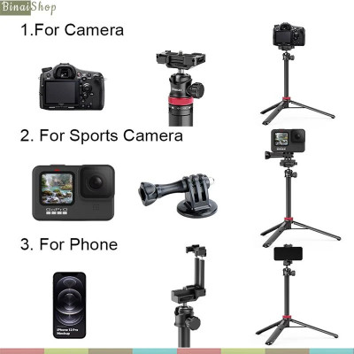 Ulanzi MT-44 - Tripod Mini Cho Máy Ảnh, Điện Thoại, Tải Trọng 1.5 Kg, Chiều Cao Tối Đa 109cm - Hàng chính hãng