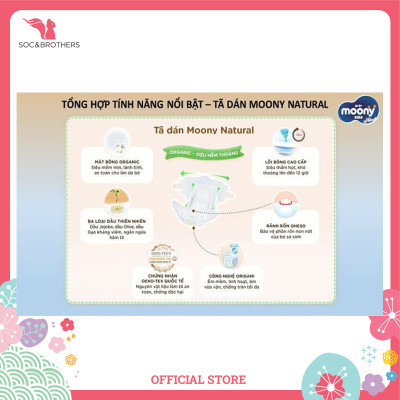 Bỉm dán cao cấp Moony Natural Organic size M46 -1905